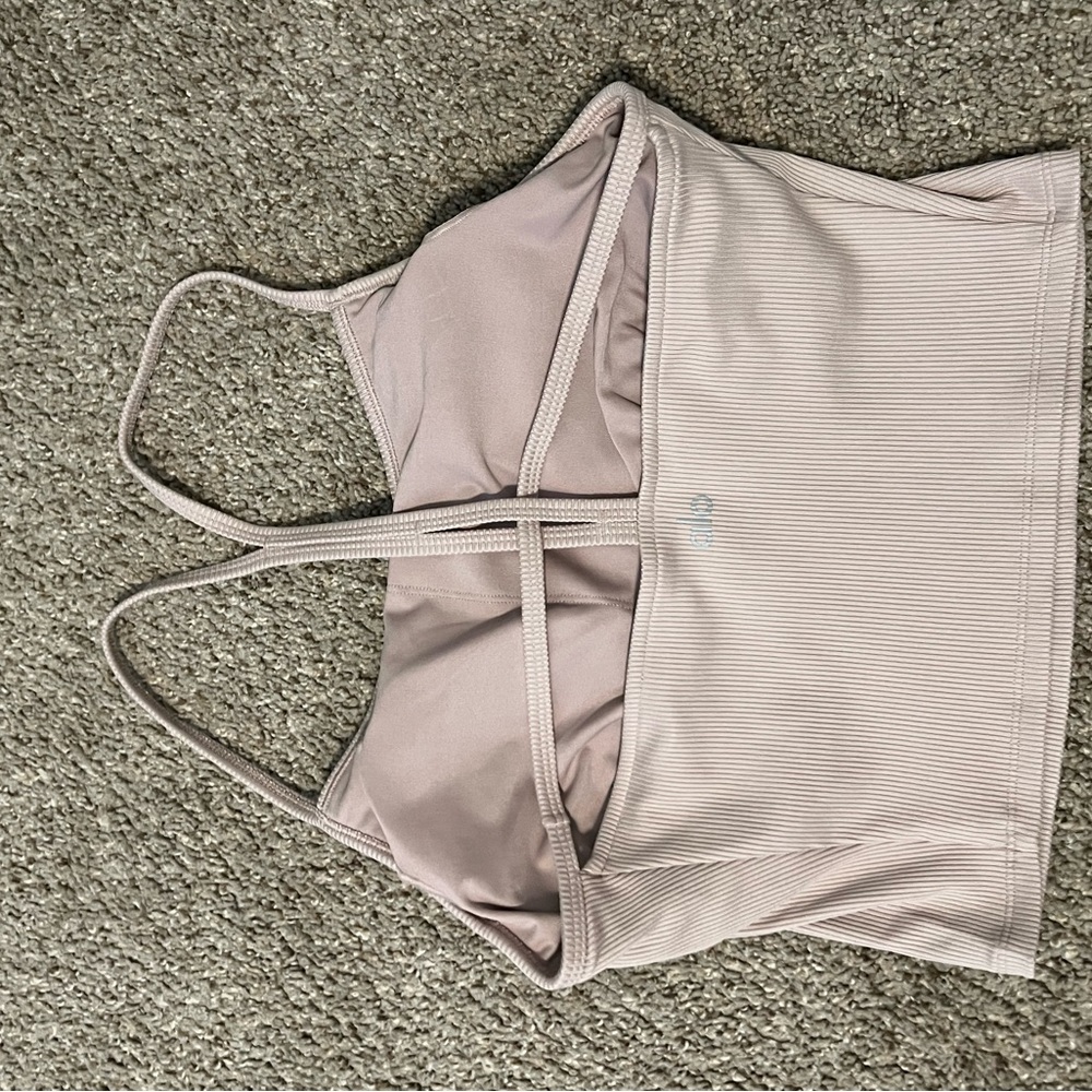 ALO Yoga Pink Crop Top with Adjustable Straps